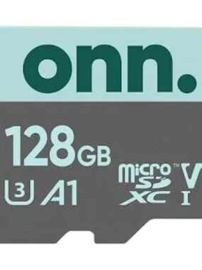 onn. 128GB microSDXC Memory Card - Teal & Gray